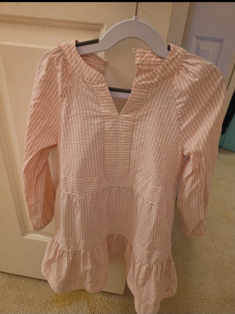 Vineyard Vines Girls' Pale Pink Striped Dress 5